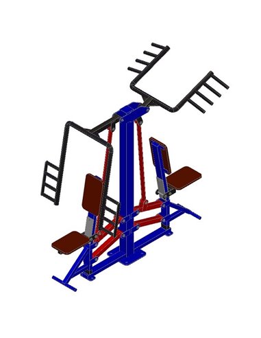 Уличный тренажер верхняя тяга, жим от груди с регулировкой AVU061