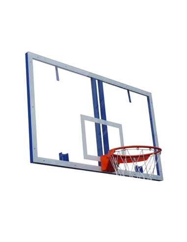 Щит баскетбольный игровой 1800х1050, стеклопласт, с кольцом амортиз, сеткой AV443/50