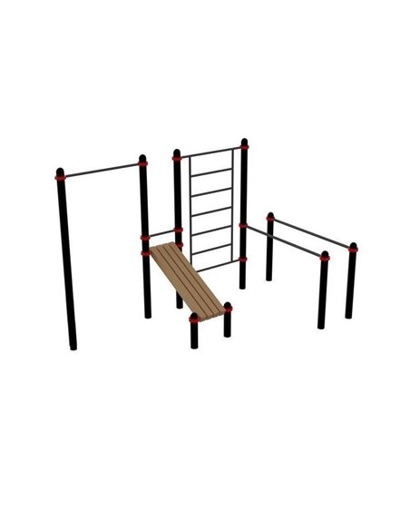 Воркаут комплекс: турник, стенка, брусья, пресс-скамья Д-108 AVW017