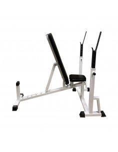 Скамья с изменяемым углом наклона со стойками у сидения...