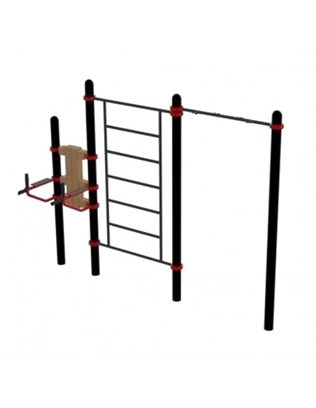 Воркаут комплекс: турник, стенка, пресс-брусья Д-108 AVW018