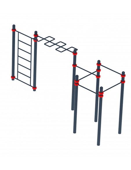 Воркаут комплекс: турник-5, рукоход змейка, стенка Д-108 AVW025