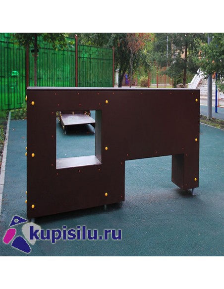 Уличный элемент полосы препятствий - стенка с двумя проломами AVU077