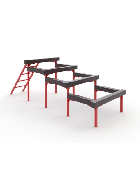 Уличный элемент полосы препятствий - разрушенная лестница AVU076