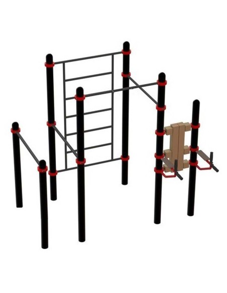 Воркаут комплекс: турник-2, стенка, брусья, пресс-брусья Д-108 AVW020