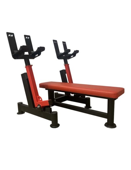 Скамья для жима гантелей со стойками горизонтальная AV139/100